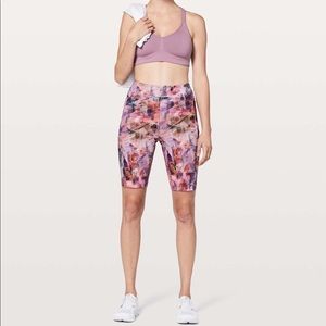 lululemon sundazed pink cycling shorts